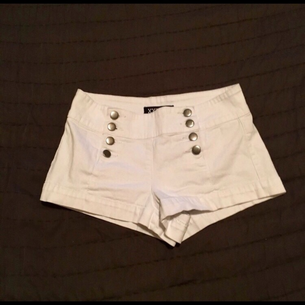 Forever 21 white high waisted sailor shorts